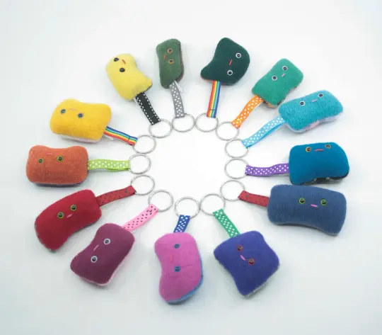 micro my friend monster keychain and zipper pull