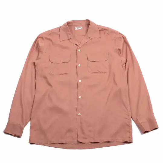 The Real McCoy's MS21009 Open Collar Rayon Shirt Pink