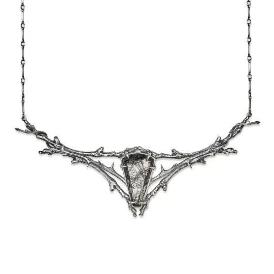Into the Woods. Rosa Canina and Alder. Tourmalated Quartz Collar.