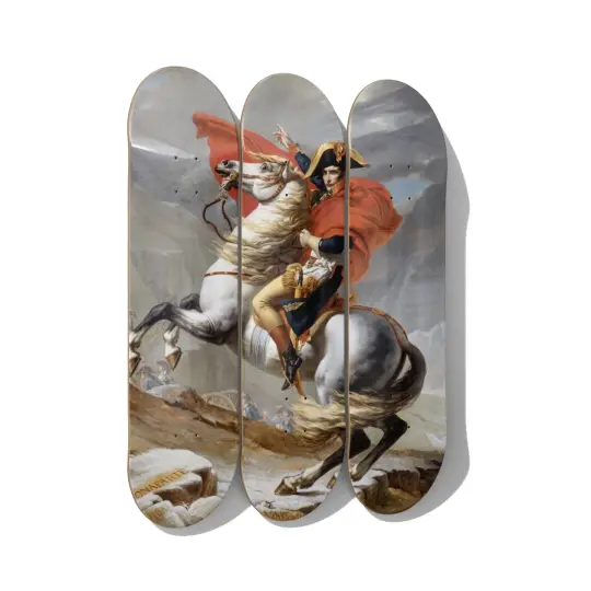 David Napoleon Crossing the Alps Skateboard Triptych