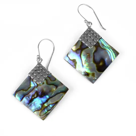 Abalone Square Earrings
