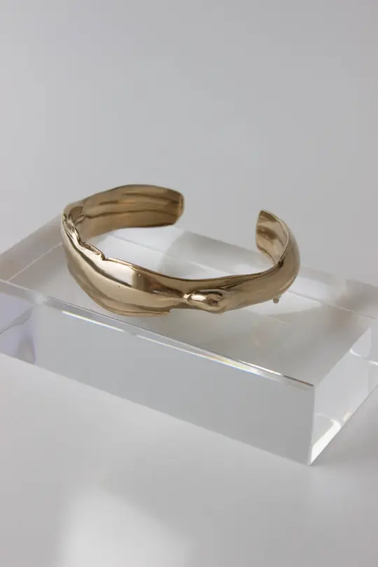 Liquid Statement Cuff Bracelet, Free Flow #2, Handmade