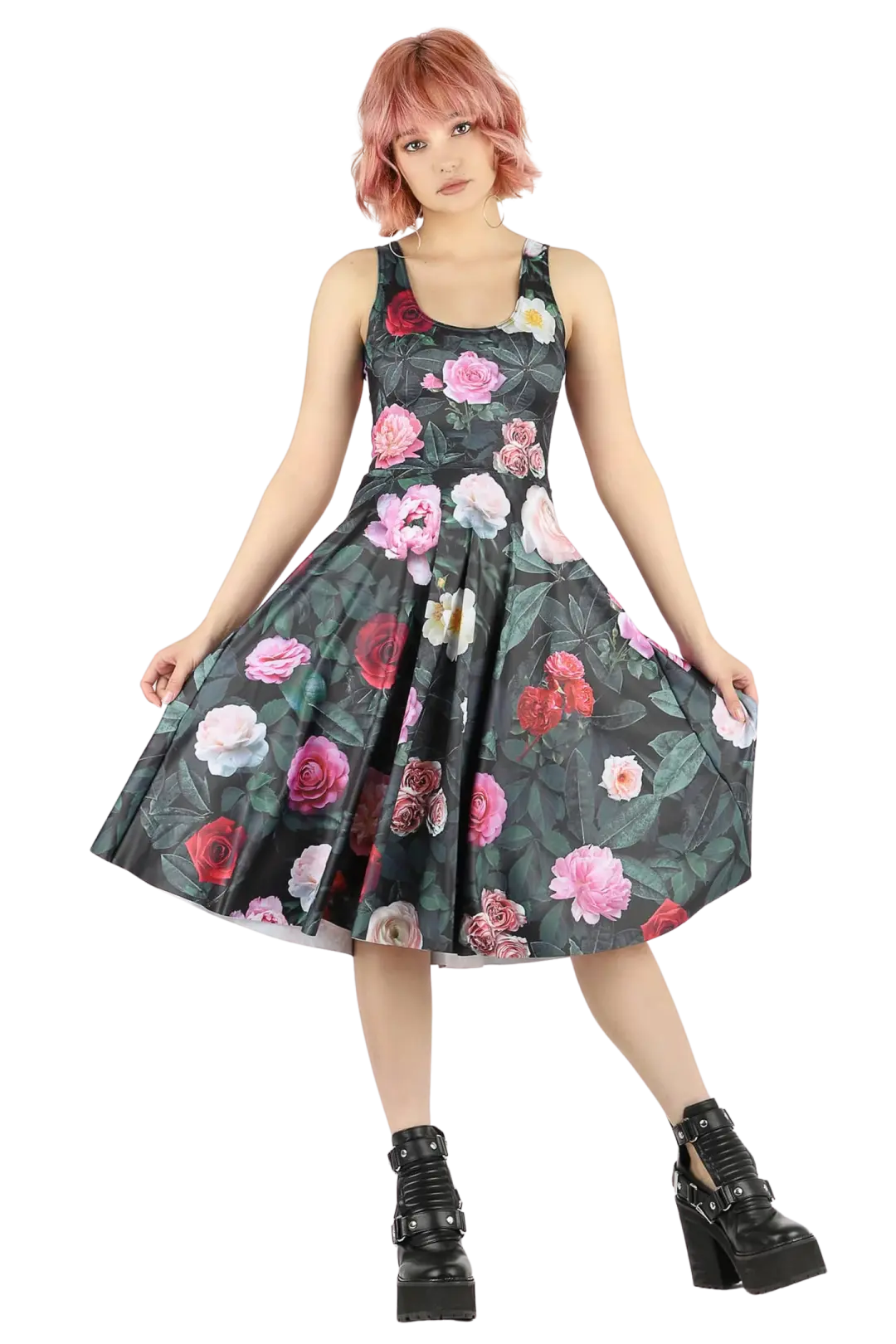 Dark Rose Scoop Midi Dress