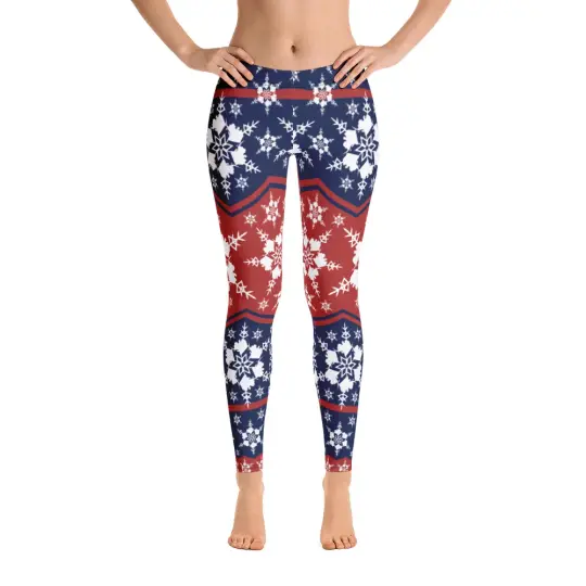 AK Snowflake Leggings - Blue/Red