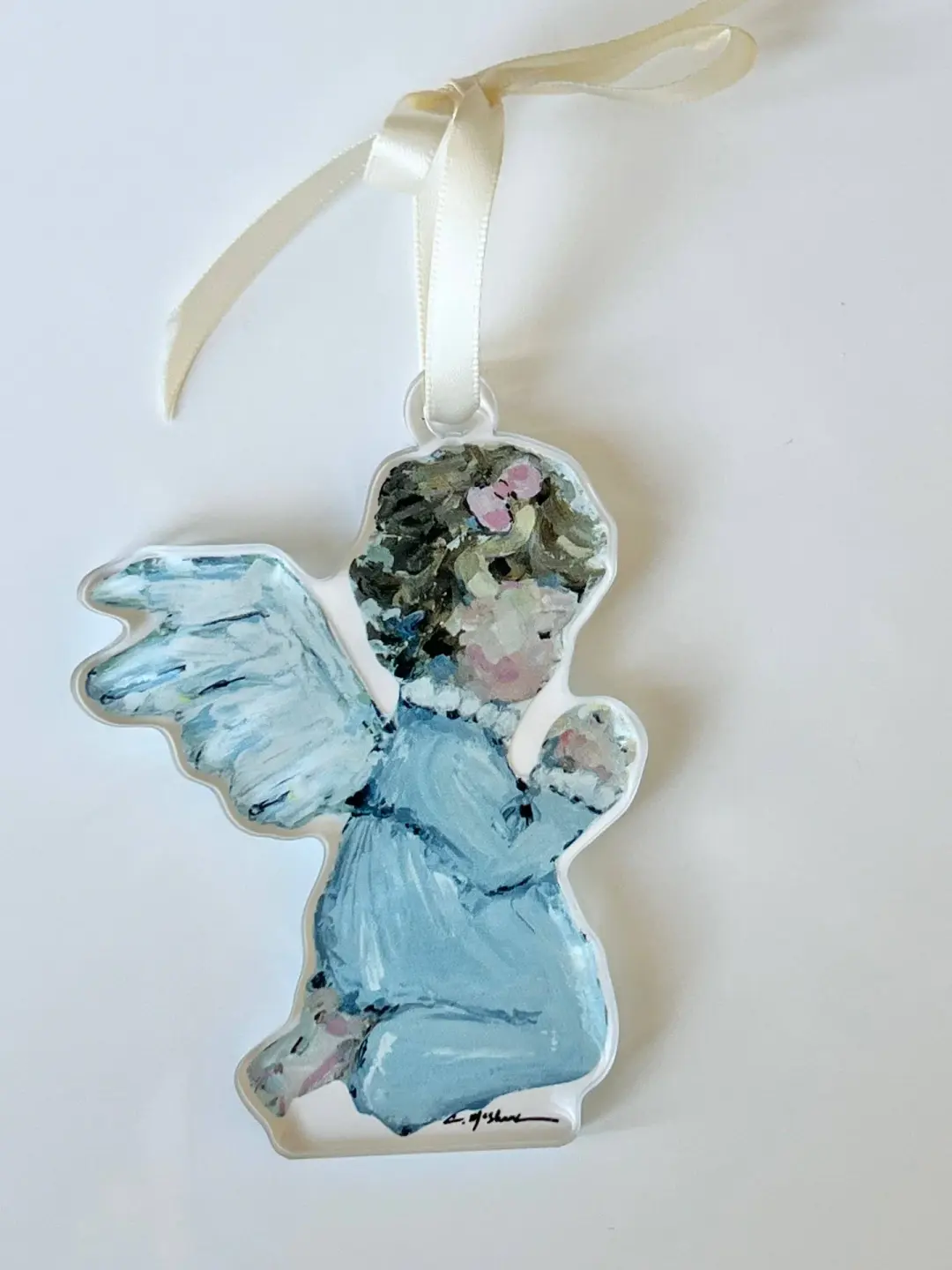 Tiny Wings IV Baby Angel Acrylic Christmas Ornament