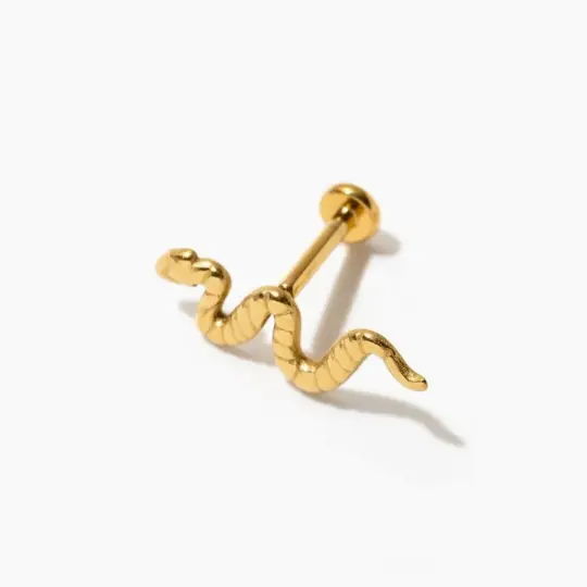 Snake Flat Back Stud Earring