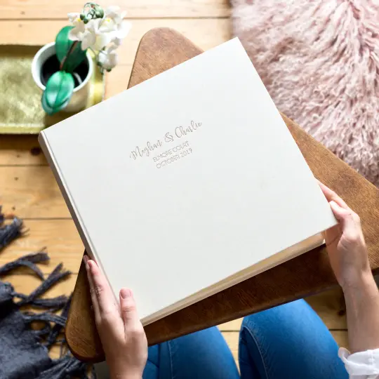 Large Linen Album with Fanciful Font