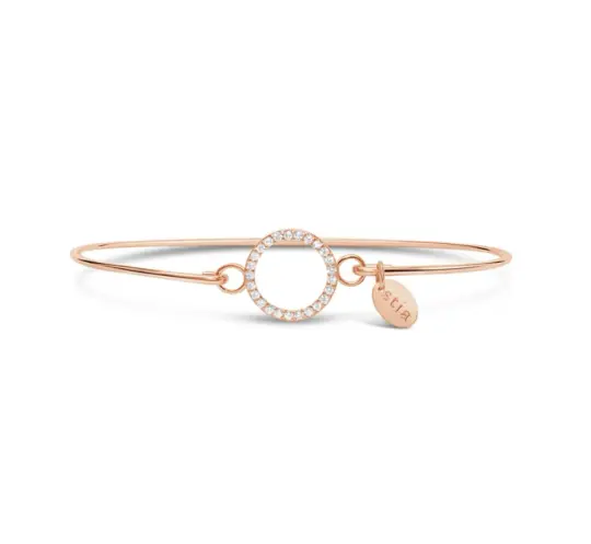 Rose Gold Bracelet Pavé Circle