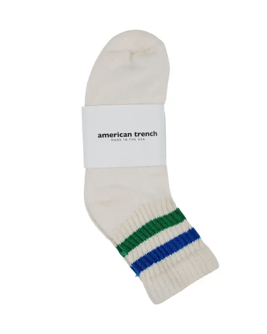 American Trench The Retro Stripe Quarter Crew Kelly Green/Royal