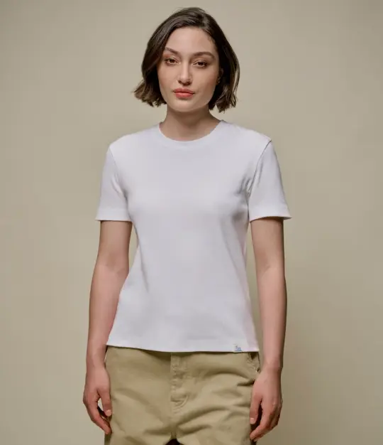 Iconic Ribbed Cotton Women's T-Shirt