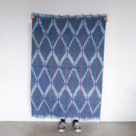 Baoulé Cloth in Indigo, Sky Blue, and Pink