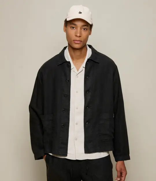 Cropped Worker's Linen Jacket