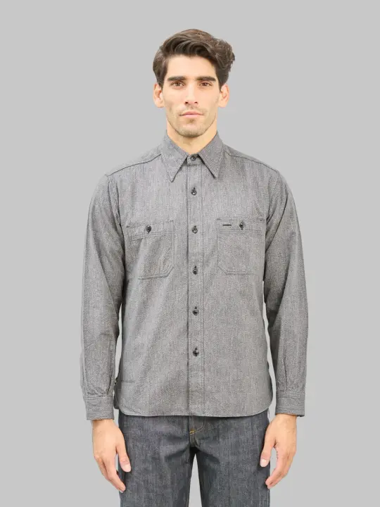 Buzz Rickson's BR26082 Cotton Covert Work Shirt Black