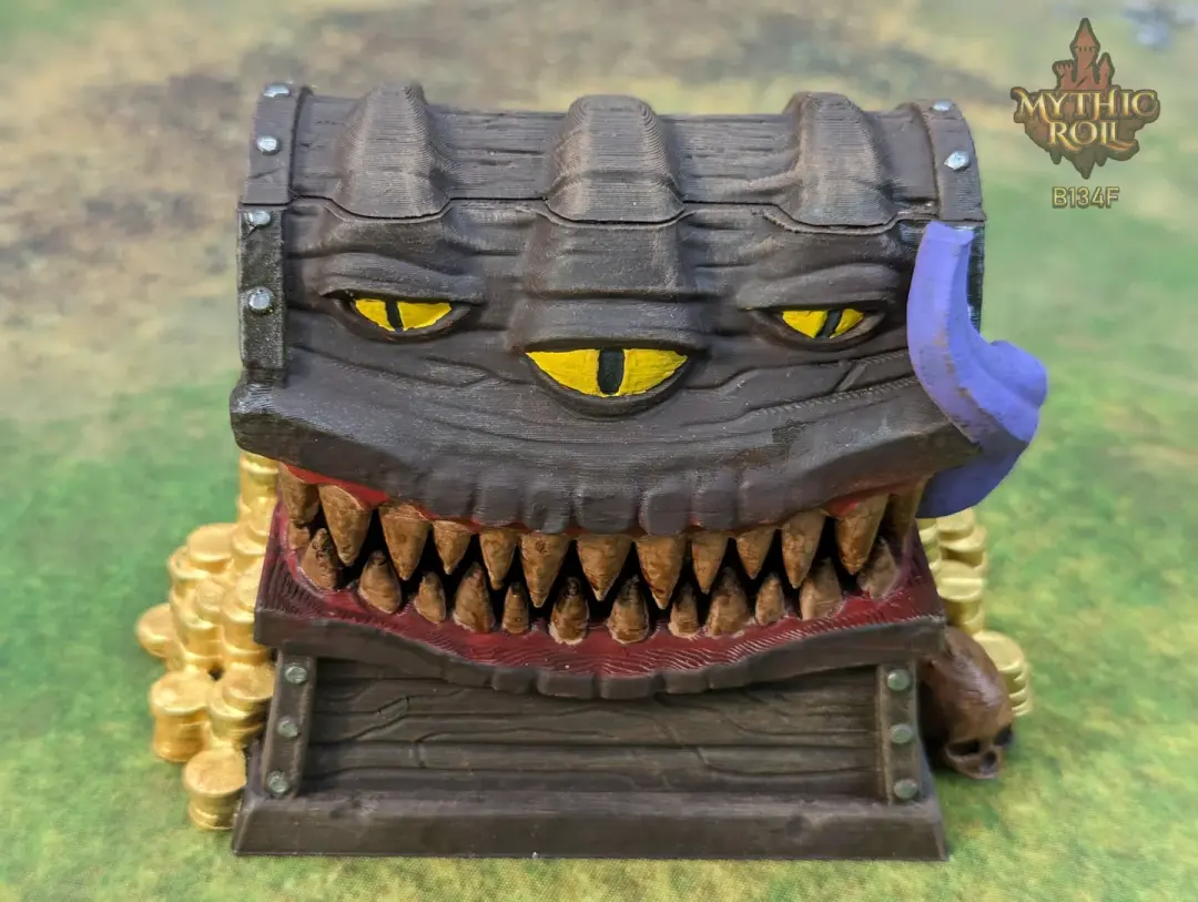 Mimic 3D Printed Dice Jail | RPG Dice Vault | D20 Storage Box | Player Gift - Beware the Mimic Dice Jail: Where Chance and Mystery Converge!