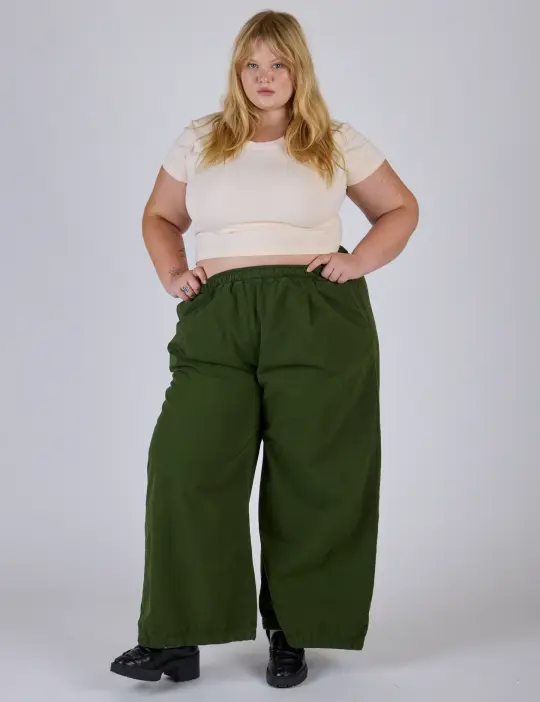 Pleated Pull-On Pants - Evergreen *FINAL SALE*