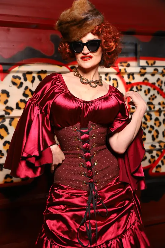 Wench Corset in Ruby Dice - The Lipstick and Caviar Collection