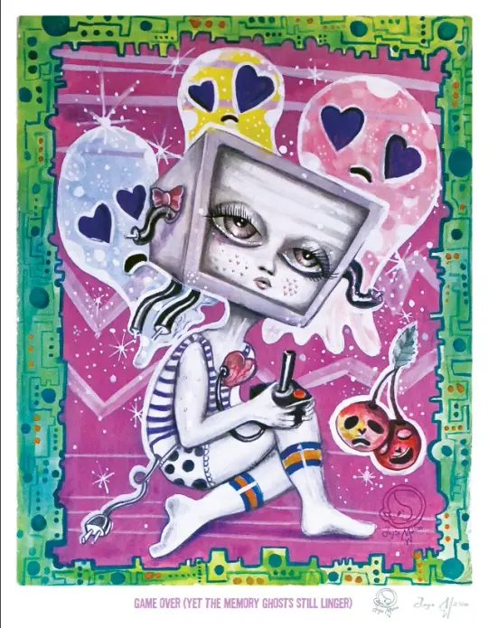 'GAME OVER(YET THE MEMORY GHOSTS STILL LINGER)'OPEN ED. PRINT