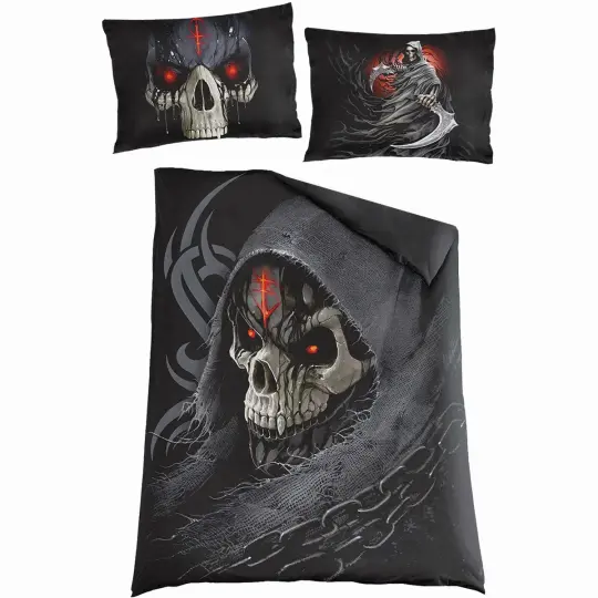 DARK DEATH Single Duvet Cover + Pillow Case - Gothic Bedding Set