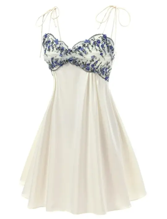Fresh White Homecoming Dress , Flowy Applique Corset Mini Summer Dress RS1530