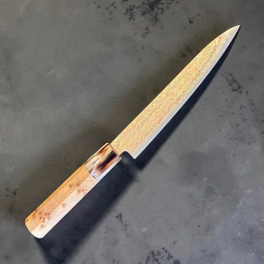 Hatsukokoro Hinotori V-Toku2 Rainbow Damascus Petty 150mm