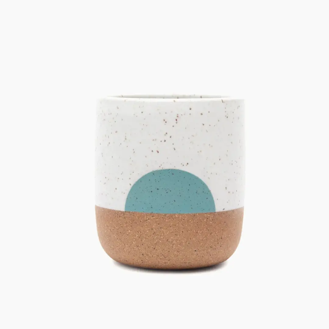 White Turquoise Moonrise Wolf Cup