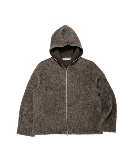 Our Legacy Full Zip Hood Mole Grey Hairy Wool
