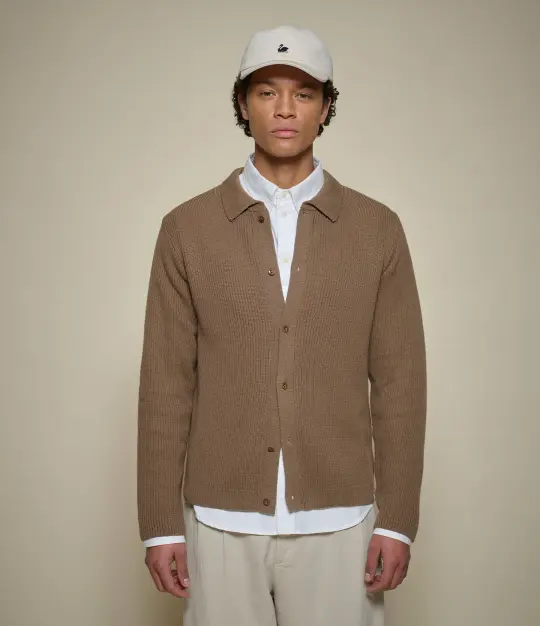 Ribbed Cotton Long Sleeve Shirt