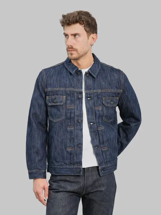 Pure Blue Japan 6225-D  14.5oz "Waterfall Denim" Type II Jacket Dark Indigo