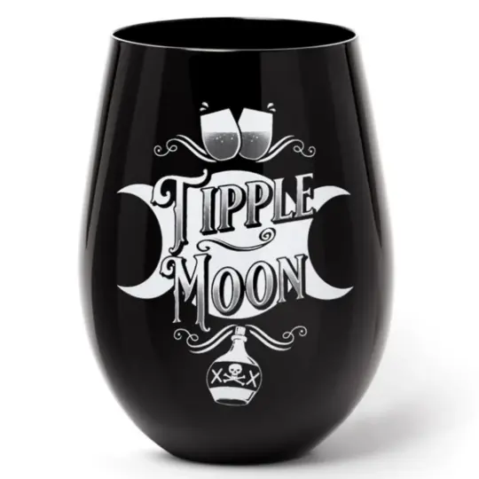 Triple Moon Stemless Glass in Glossy Black 17.6oz