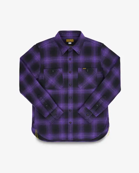 Ultra Heavy Flannel Ombré Check Work Shirt - Purple/Black