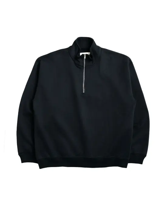 MARKAWARE Comfort Half Zip Organic Cotton Heavy Fleece Black