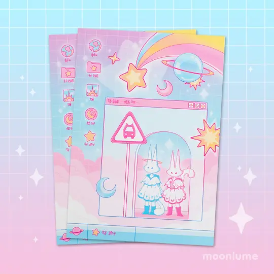 Cosmic Cat Dreamers - A5 art print (matte)