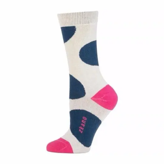 Large Dot Crew Sock in Pearl