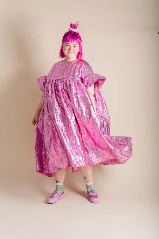 CANDY WRAPPER METALLIC MUSHROOM DRESS
