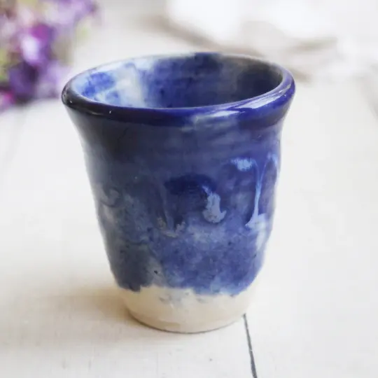 Ceramic Shot Glaze, Stoneware Pottery Little Cup, Saki Glass, Made in USA