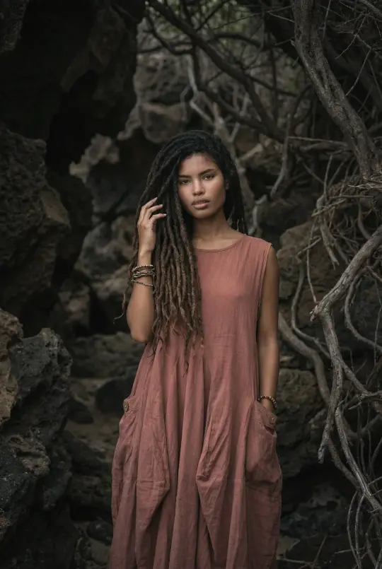 Midaxi Dress Wayan Sandstone