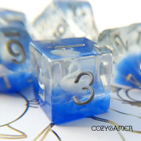 White Swan 8 Piece DnD dice set