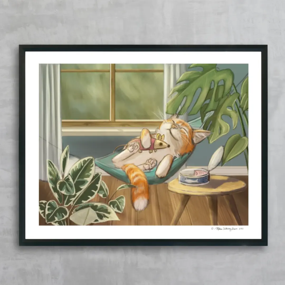 Cat in Hammock Fine Art Print, Wholesale