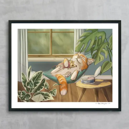 Cat in Hammock Fine Art Print, Wholesale