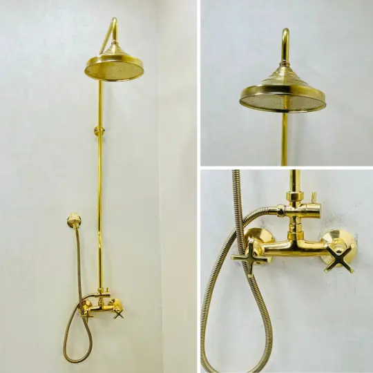 Unlacquered Brass Rain Shower