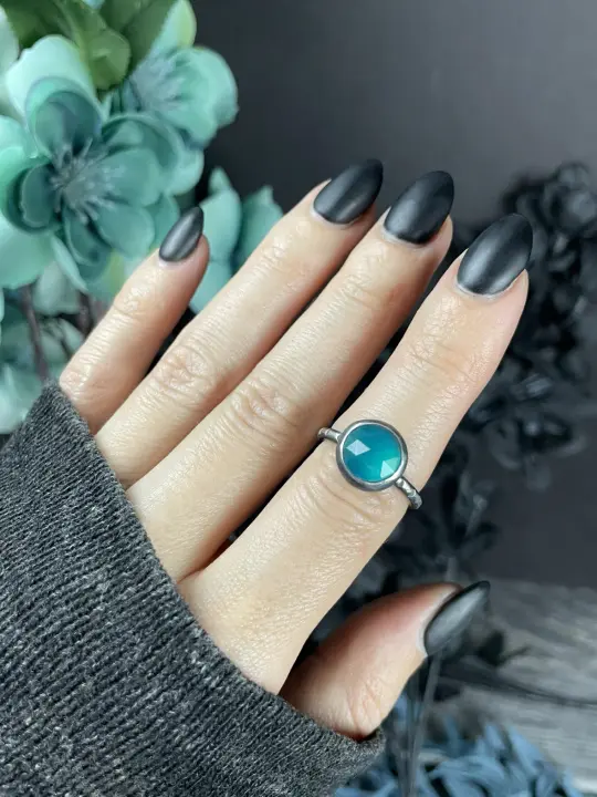 Rose-Cut Amazonite Ring