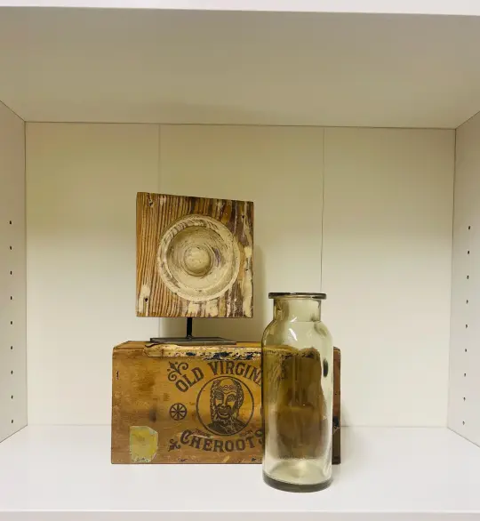 Vintage Cigar box, Milk Jug and Architectural Salvage home decor set.