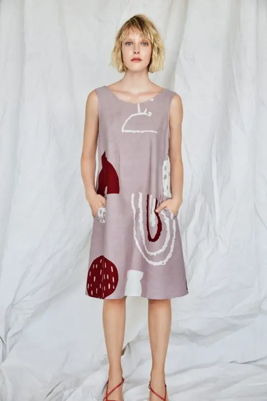 Bardane Dress in Nutmeg Poterie