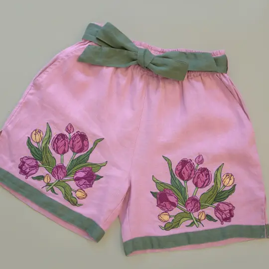 [LINEN SHORTS] Tulip Bouquet