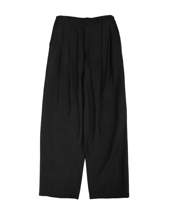 ssstein Wool Silk Wide Easy Trouser Black