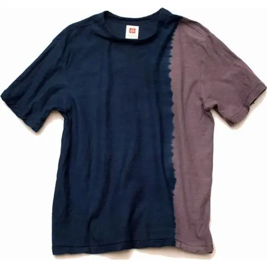 Shibori Tie-Dyed Loop Wheel Organic Cotton T-shirt Short slv “Unbalanced”