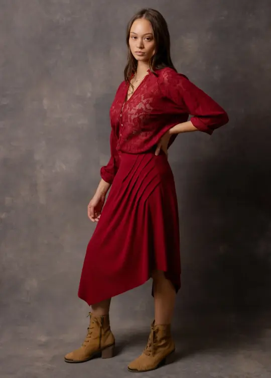 Aylani Skirt in Crimson