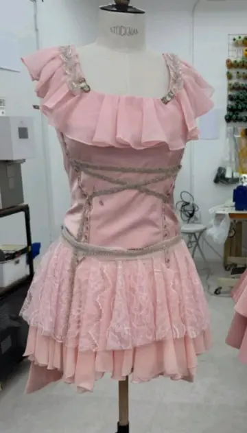 Cute Pink Homecoming Dress , Tiered Chiffon Corset Mini Summer Dress RS1525