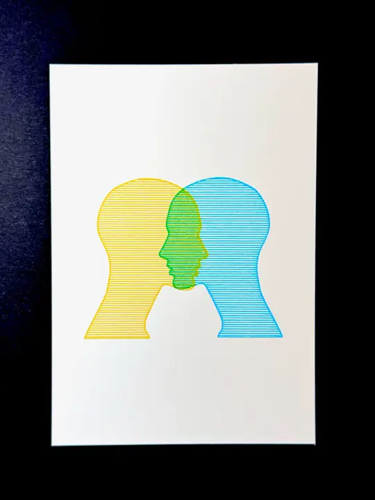 Blue & Yellow Silhouette — 5x7" pen plot