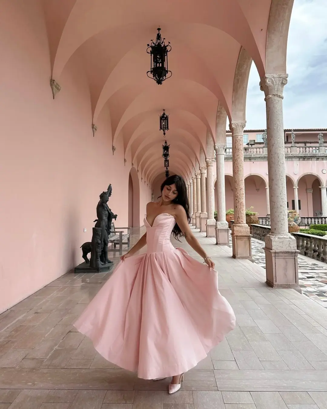 Flowy Silky Sweetheart Prom Gown Pink Women's Corset Maxi Birthday Dress Evening Dress RS3004